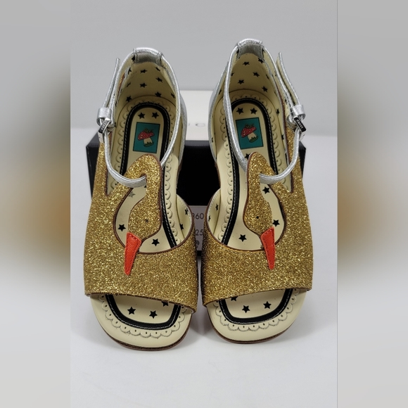 Gucci Kids Gold Swan & Silver Sandals for Girls  - Stunning - Picture 2 of 11